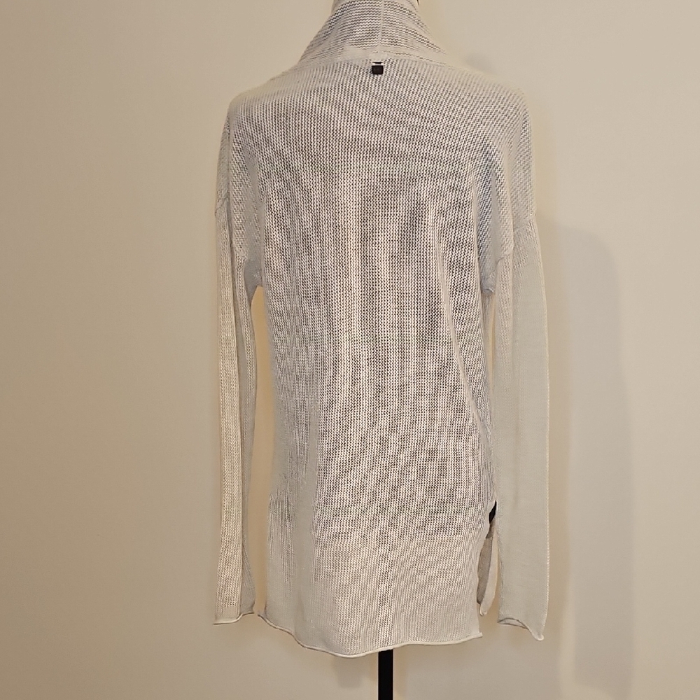 Lolë Light Weight And Light Greige Open-Front Women's Cardigan - Picture 3 of 10